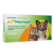 Миртацен 1,88 мг для собак мелких пород и кошек, 30 таб