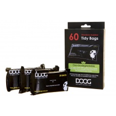 DOOG Пакеты биоразлагаемые для уборки за собакой, черные, 60шт