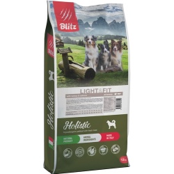 Blitz Holistic Light&Fit корм б/зерн. для собак склонных к лишнему весу Индейка и Лосось