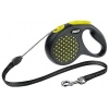 FLEXI Design S Cord 5 m Поводок-рулетка черная/желтый горошек, трос, до 12 кг