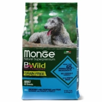 Monge Dog BWild GRAIN FREE беззерновой корм из анчоуса c картофелем для собак всех пород 2,5 кг 1+1 АКЦИЯ