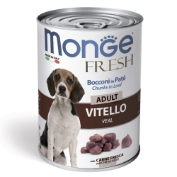 Monge Dog Fresh Chunks in Loaf консервы для собак мясной рулет телятина 400г