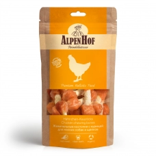 AlpenHof Лакомство Жевательные косточки с курицей для мел собак/щенков 50г