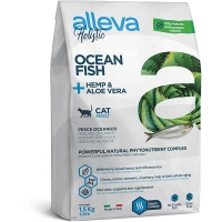 Сухой корм для кошек Alleva Holistic океаническая рыба, конопля, алоэ вера 1,5 кг