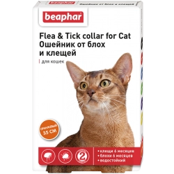 Беафар Flea & Tick collar ошейник от блох и клещей для кошек от 6 мес ОРАНЖЕВЫЙ