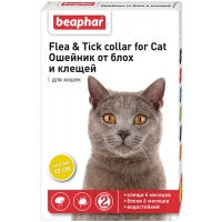 Беафар Flea & Tick collar ошейник от блох и клещей для кошек от 6 мес ЖЕЛТЫЙ