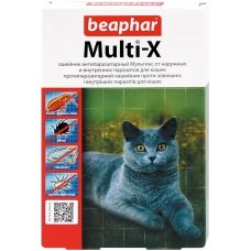 Беафар Ошейник Multi-X от паразитов для кошек от 6 мес ЧЕРНЫЙ