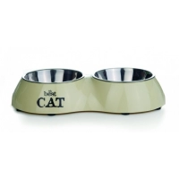 Миска Best Cat 2в1 двойная бежевая для кошек