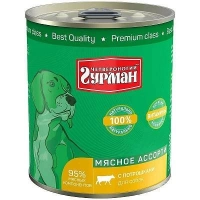 Четвероногий гурман Мясное ассорти консервы для собак с потрошками