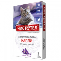 ЧИСТОТЕЛ Максимум Капли от блох для кошек (3 дозы)