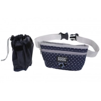 DOOG Сумка на пояс "Treat Pouch", синяя в белый горох, 20х12см
