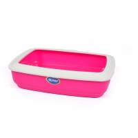DUVO+ Туалет для кошек с рамкой "Мауи", розовый, 50х38х12см