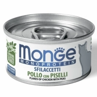Monge Cat Monoprotein мясные хлопья для кошек из курицы с горошком 80г