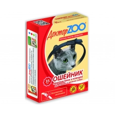 Ошейник от блох и клещей Доктор Зоо для кошек и мелк.собак 35см