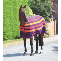 SHIRES TEMPEST Попона флисовая в полоску "Original Newmarket", фиолетовый-желтый-красный