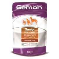 Gemon Dog Pouch паучи для пожилых собак кусочки индейки 100г