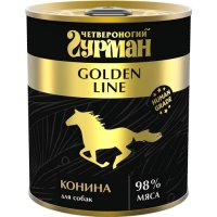 Четвероногий Гурман Golden консервы для собак Конина натуральная в желе