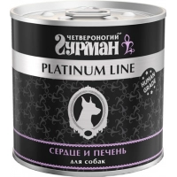 Четвероногий Гурман Platinum консервы для собак Сердце и Печень в желе