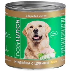 Dog Lunch консервы для собак Индейка с цукини в соусе