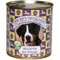 ЕМ БЕЗ ПРОБЛЕМ консервы для собак Ассорти из птицы
