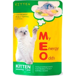 Ме-О Adult пауч для котят №2 Тунец и Курица в желе