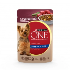 Purina One Mini консервы для собак говядина картофель горох