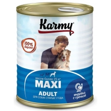 KARMY MAXI Adult влажный корм для собак крупных пород с индейкой и гречкой, 850 г