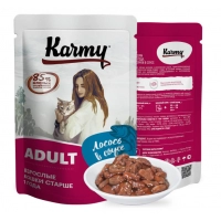 Karmy Adult влажный корм для кошек, Лосось в соусе 80 г